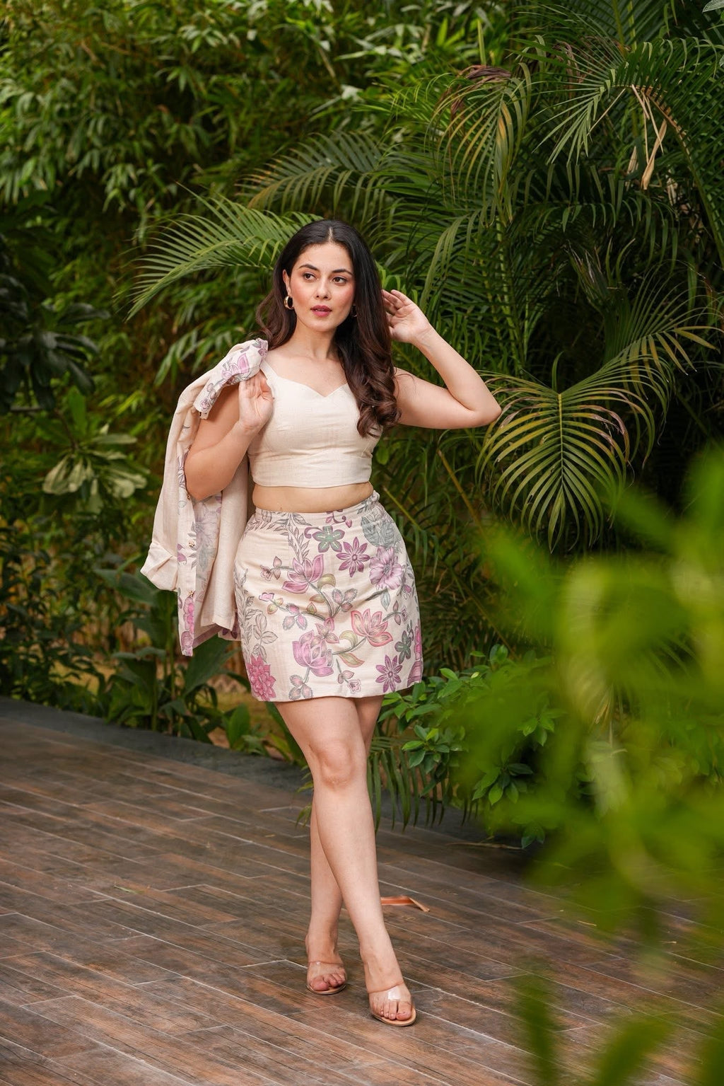 Nayeli Nude Flora Cord Set