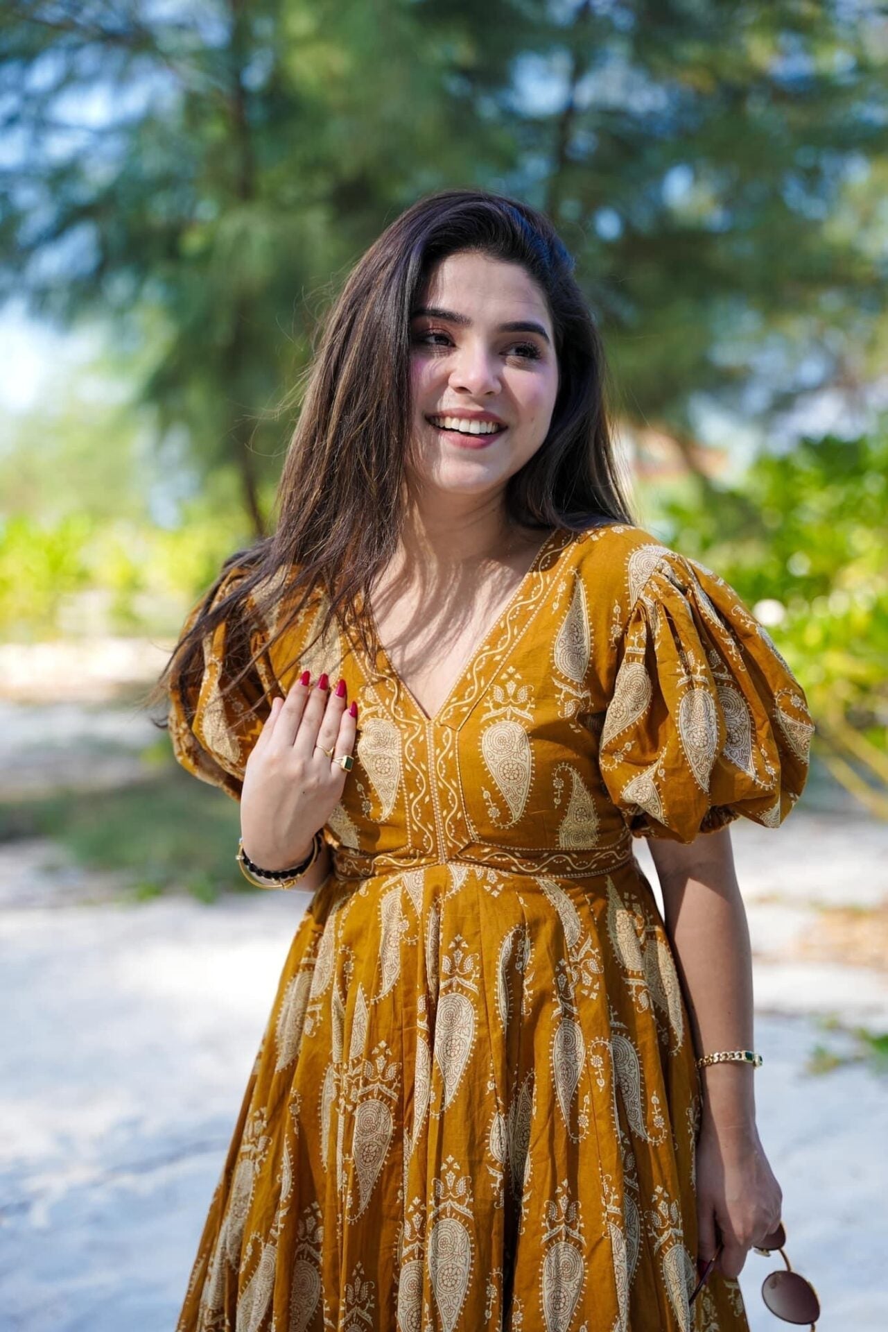 Sail yellow cotton maxi