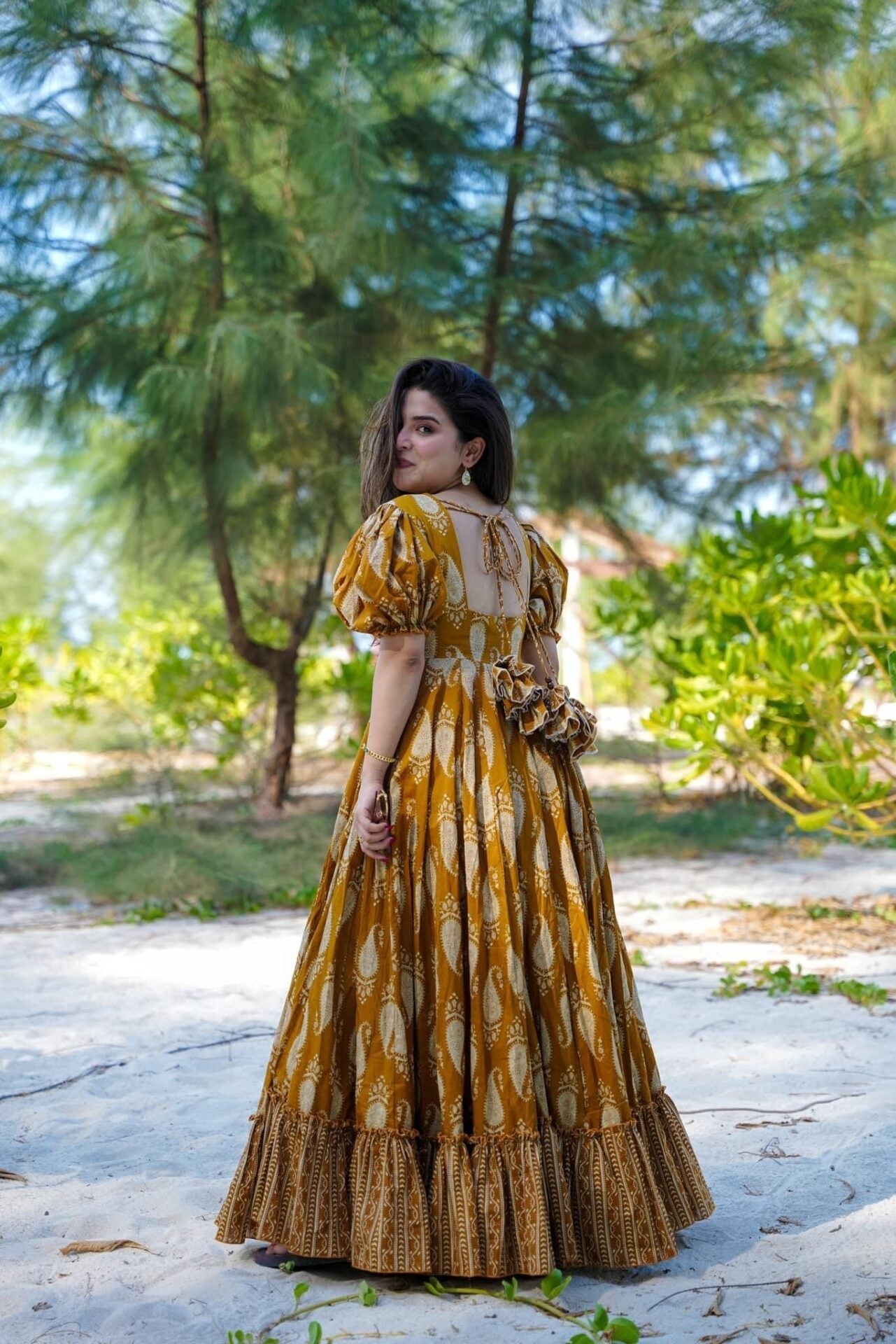 Sail yellow cotton maxi