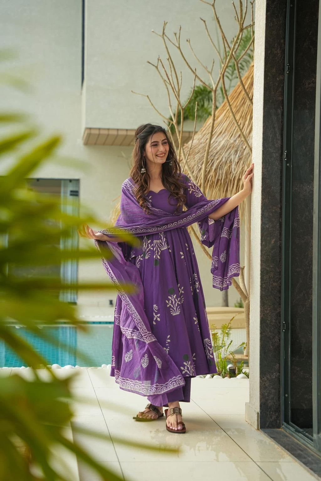 Purple Amy cotton suit set