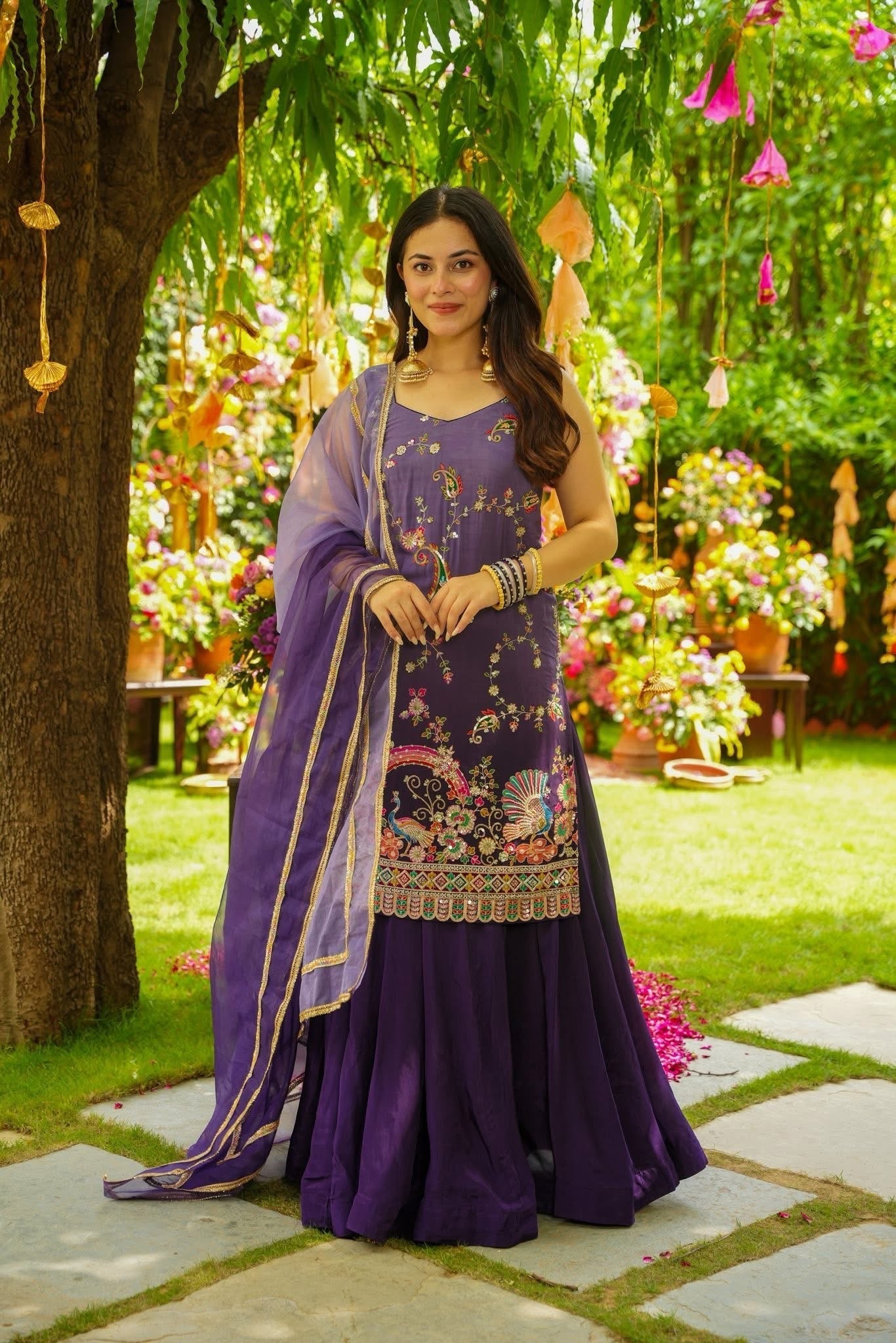 Peacock Majesty Sharara Set