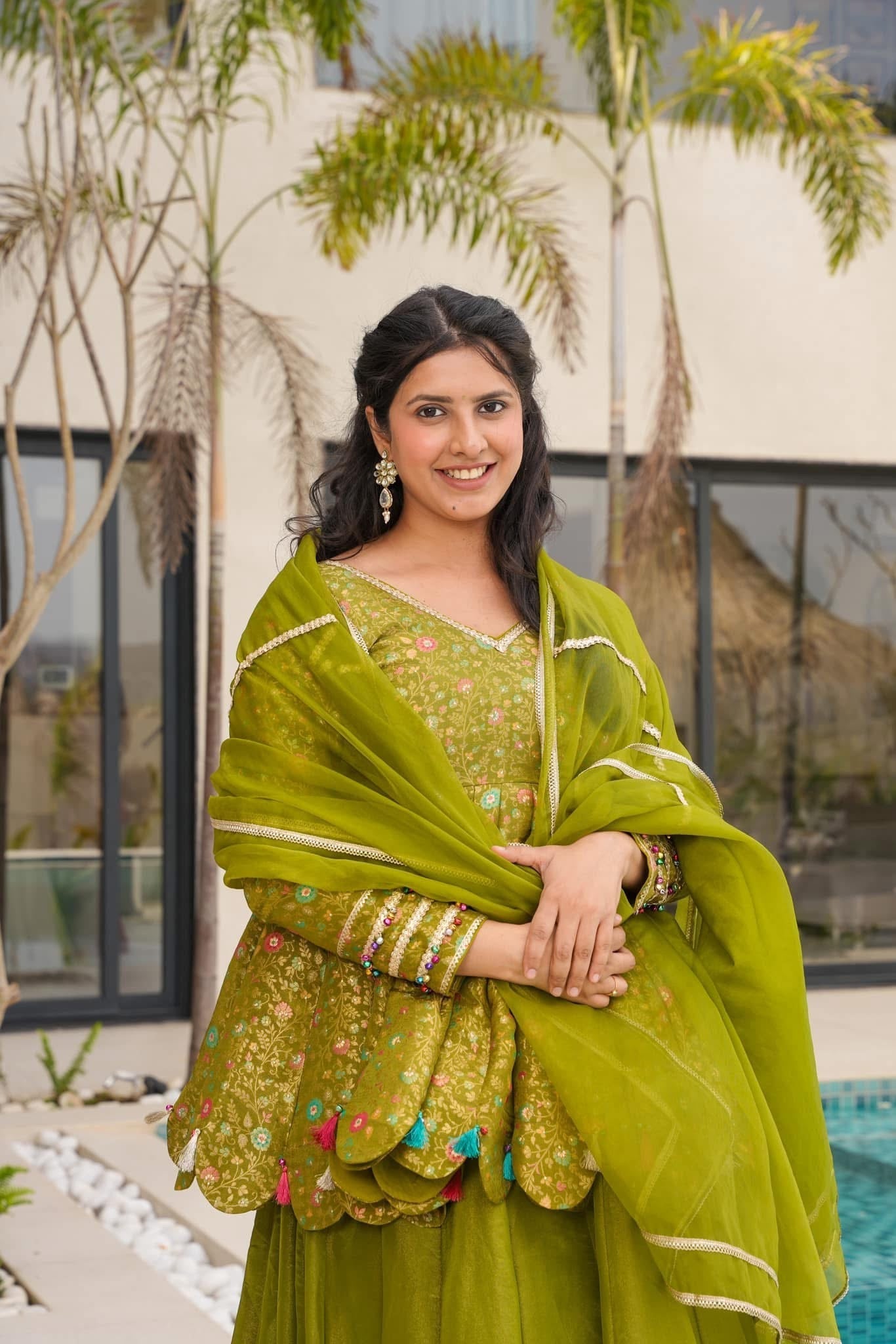 Nargis Fiza Green Kurta Set