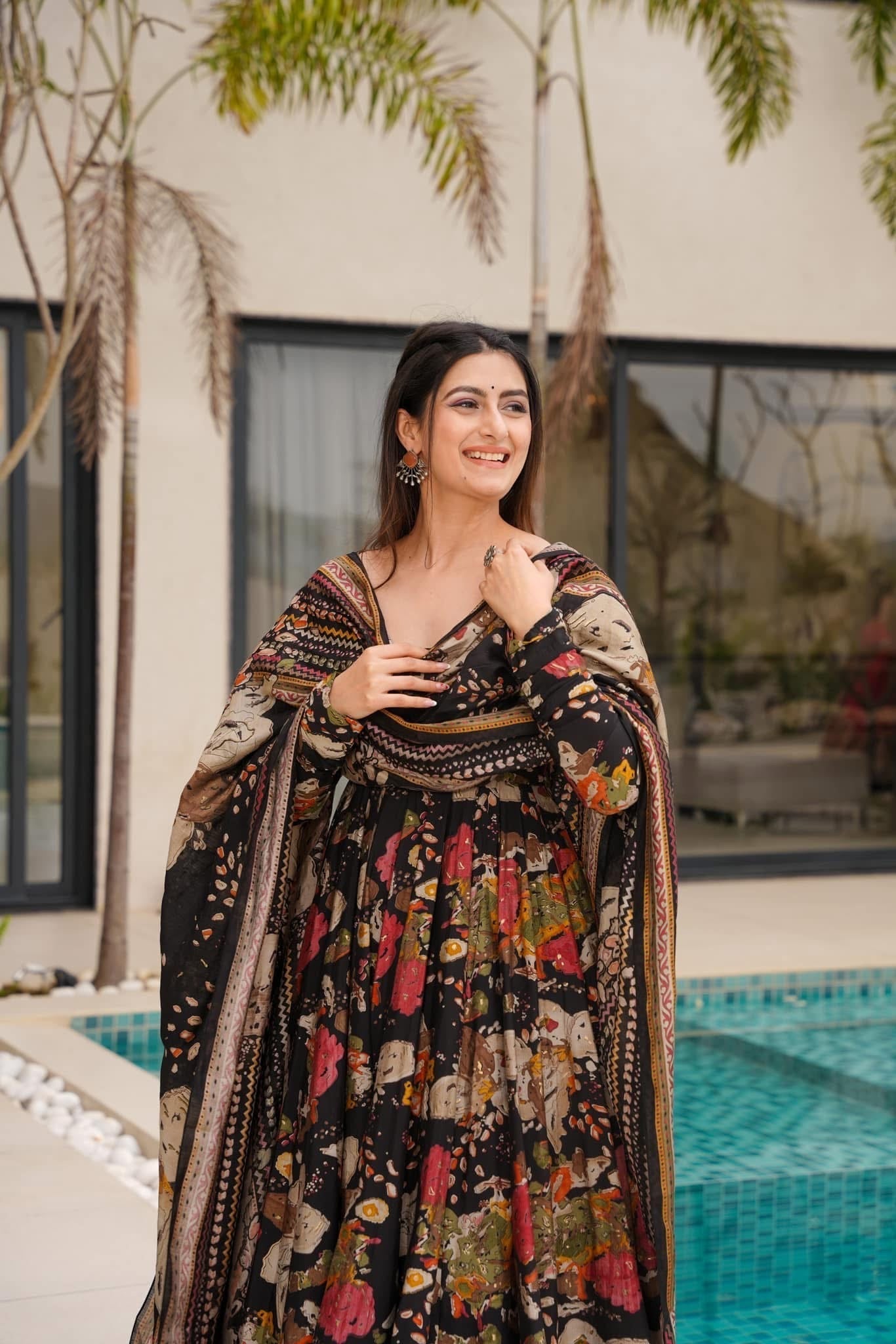 Ebon Flora Black Kurta Set