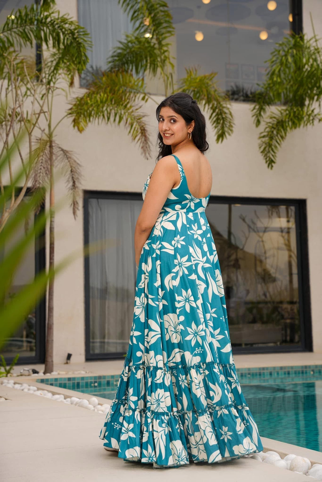 Calista rayon floral dress
