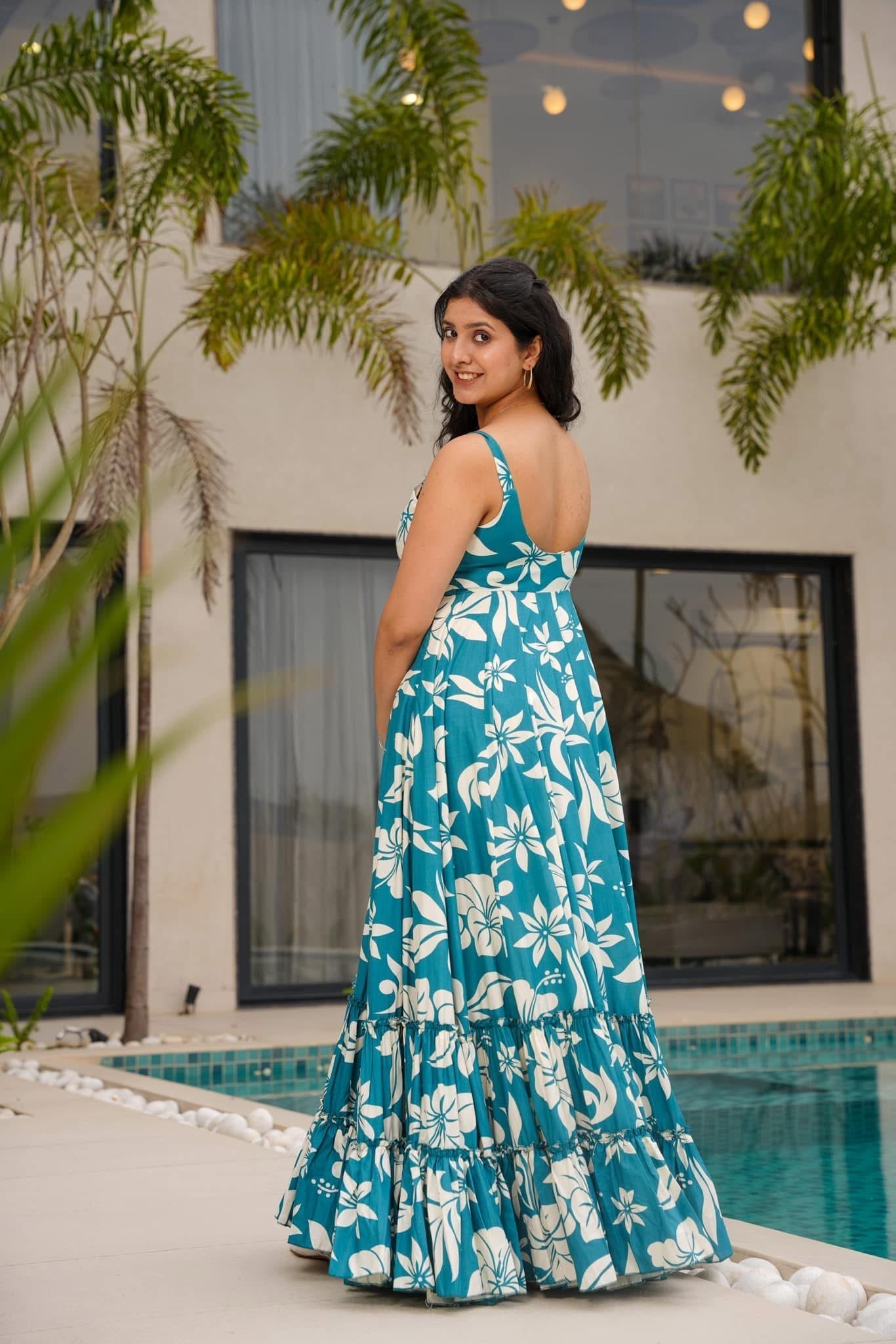 Calista rayon floral dress