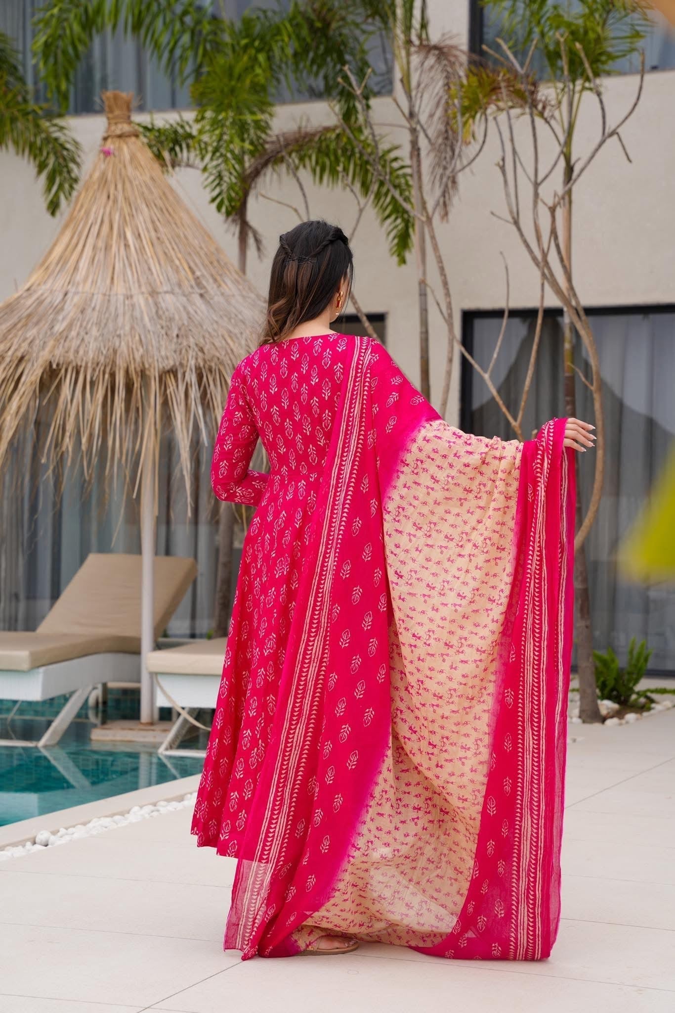 Zeenat Pink Muslin Suit Set
