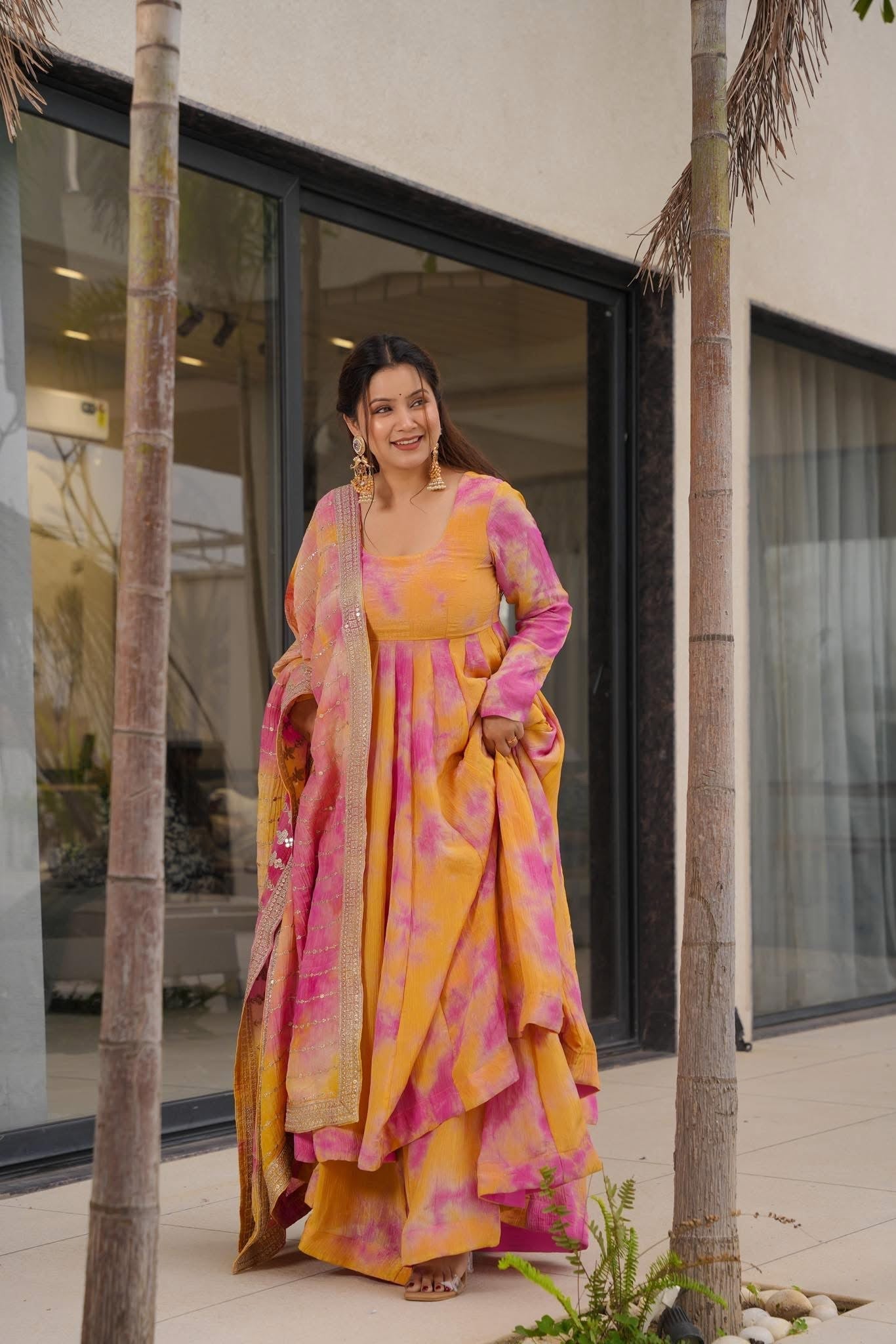 Kesariya Cosmos Kurta Set