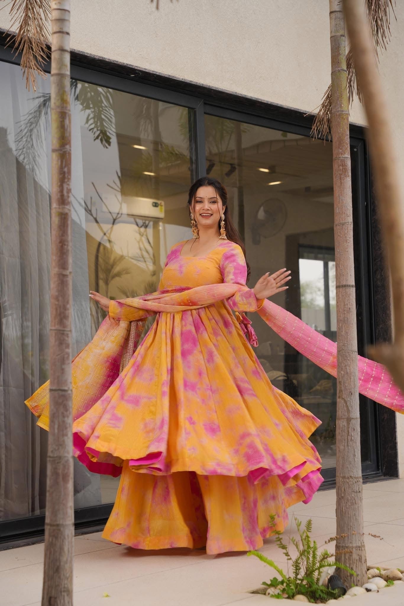 Kesariya Cosmos Kurta Set